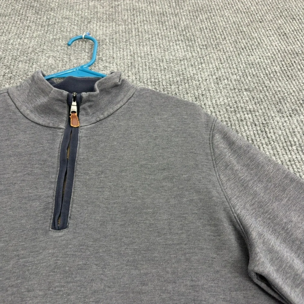 Banana Republic Quarter Zip Mens‎ L Gray Cotton Mock Neck Pullover Casual Style